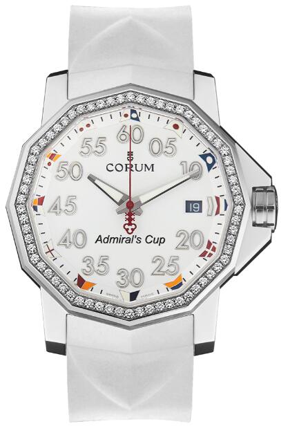 Corum Admirals Cup 40 White Dial Replica watch 082.961.47/F379 AA12